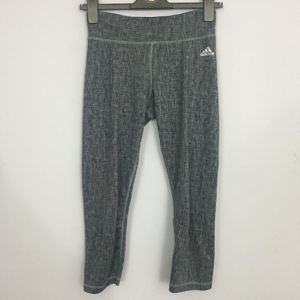 Adidas Girls Joggers Small Gray Athletic Climalite Athletic Gym Textured Pants